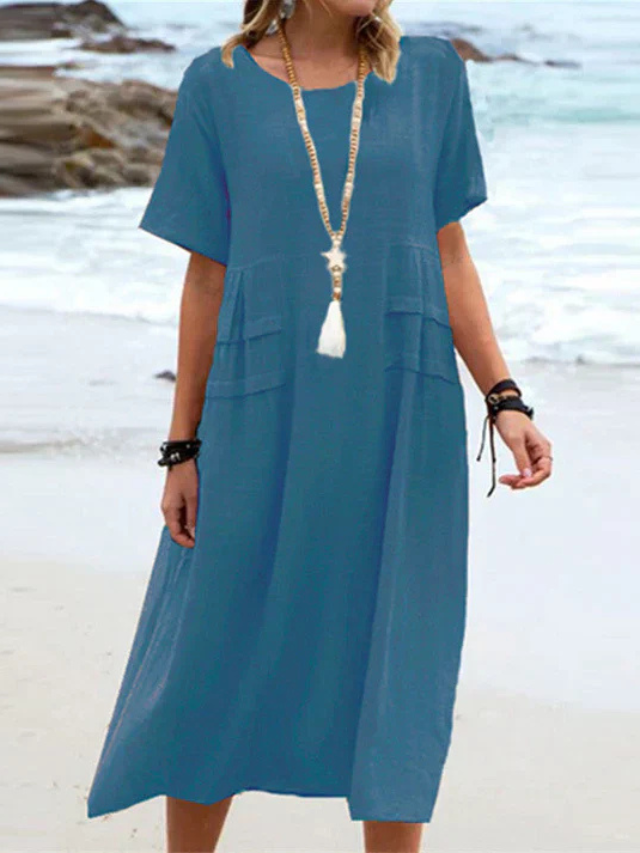 Suna | Zomerjurk voor dames – Elegante, luxe jurk met relaxte pasvorm