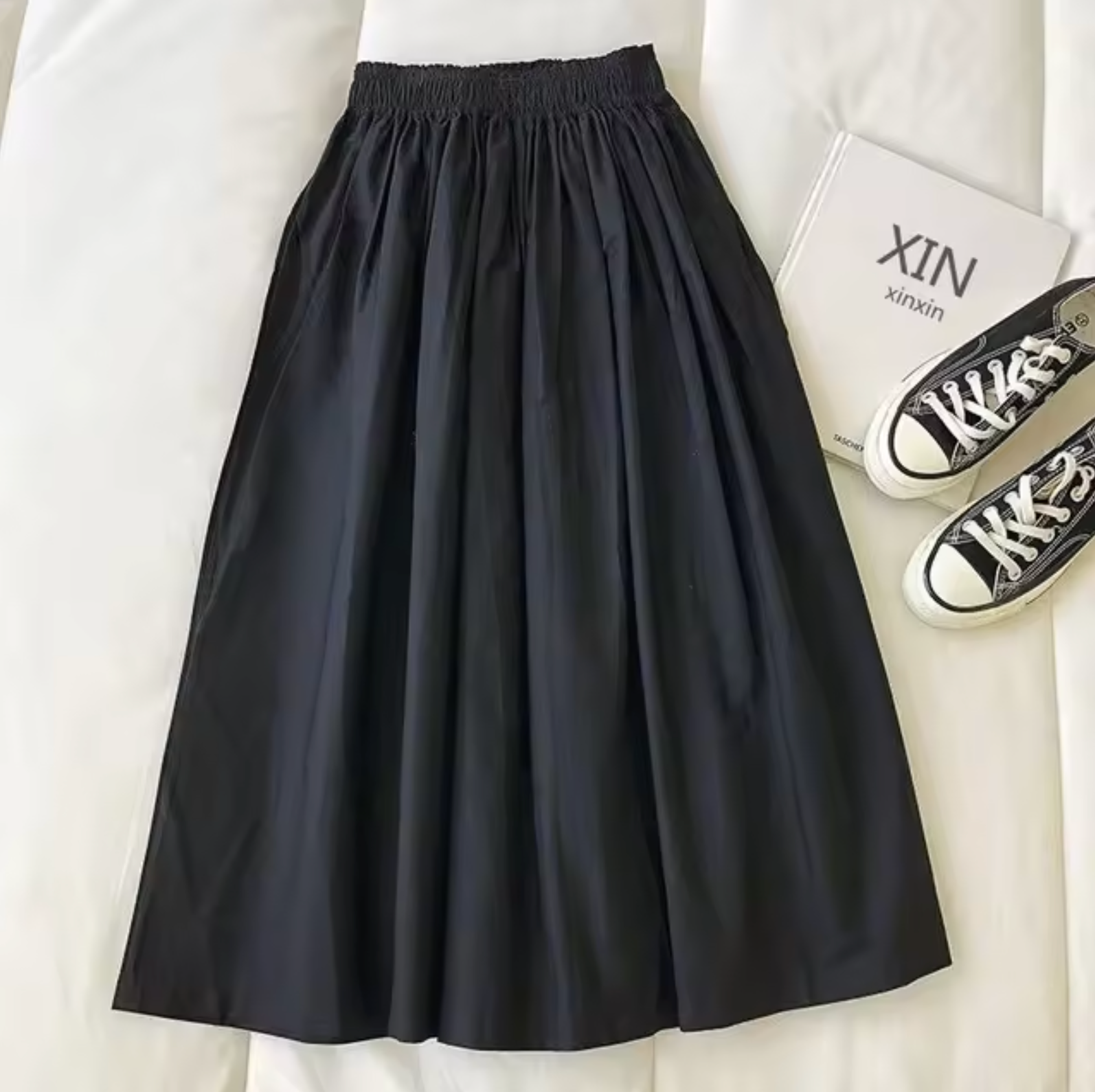 Monica | Losse Hoge Taille Rok - Stijlvolle & Comfortabele A-Lijn Midi Rok