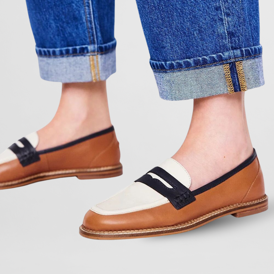Loafique | Kleurrijke leren loafers voor dames, stijlvolle instapschoenen, casual platte schoenen