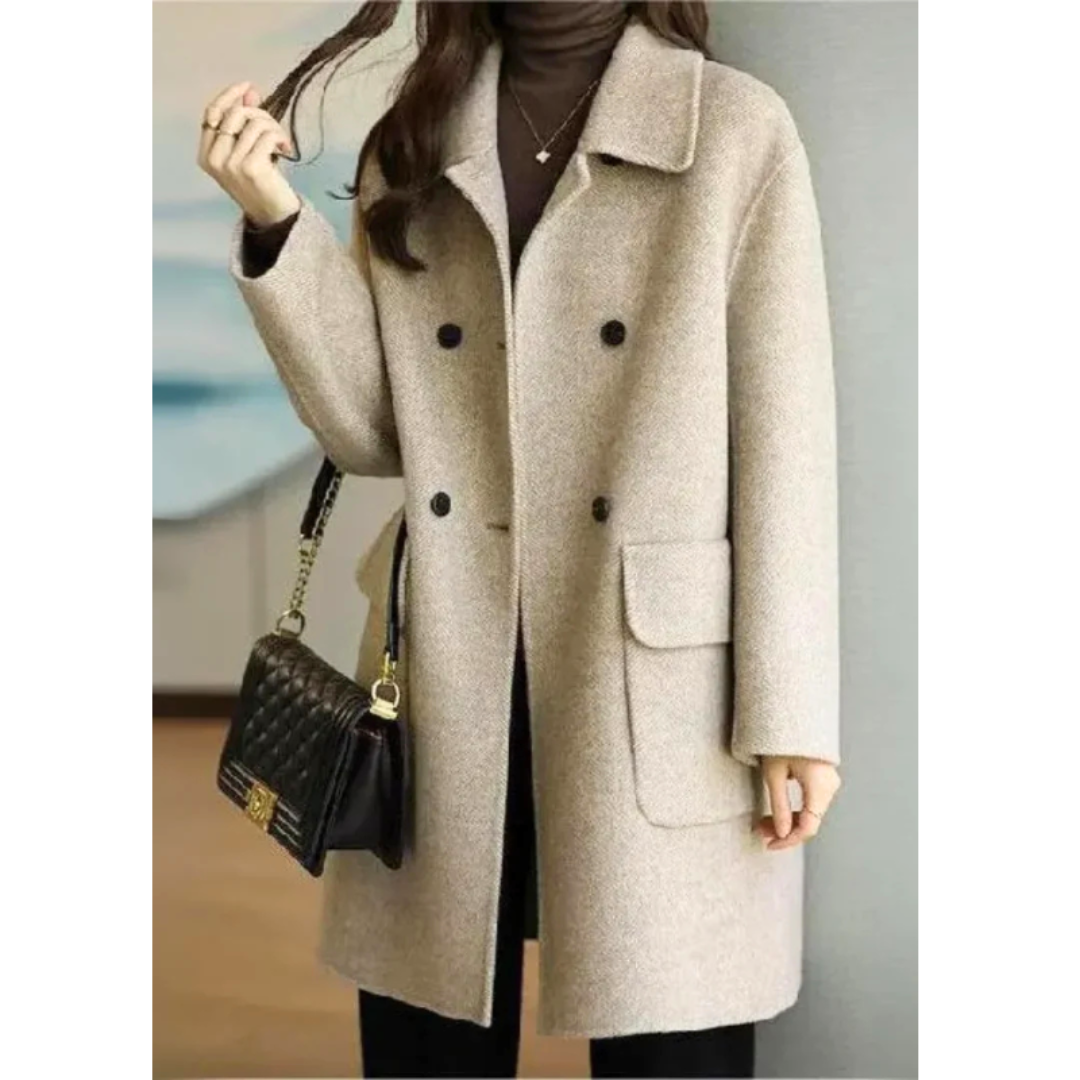 Elarae | Elegante lange jas – moderne winterjas, stijlvolle bovenkleding, warm en verfijnd