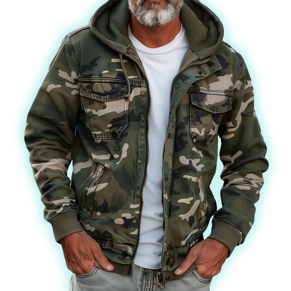 Fendrel | Camouflage herenjack met capuchon - lichtgewicht, waterdicht, windjack voor buiten