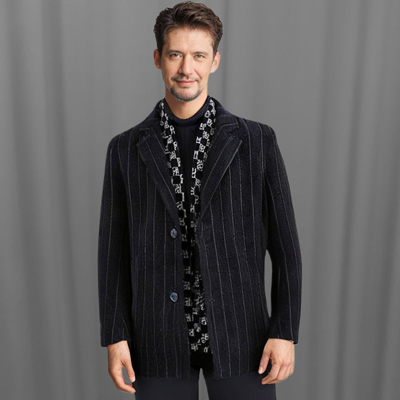Dallen | Heren tweedjas met witte eendendonsvoering – luxe winterjas, casual en zakelijke kleding