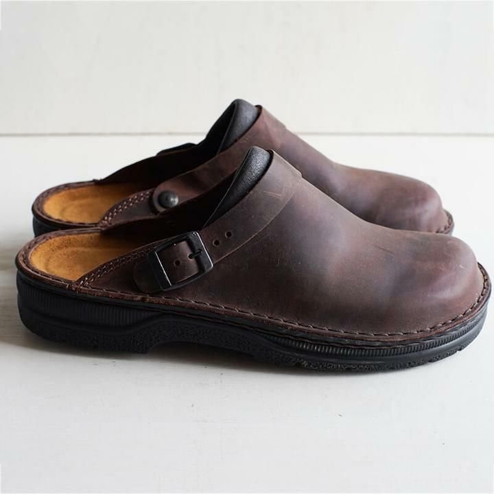 ErgoClog | Chaussons orthopédiques en cuir pour hommes – Sabots confortables avec soutien de la voûte plantaire