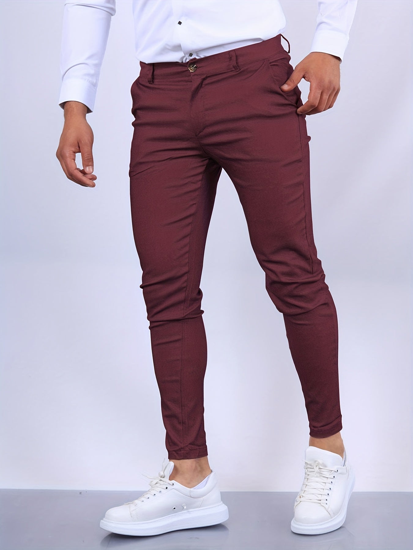 Orvalis | Pantalon de costume slim pour homme, longueur cheville – Pantalon élégant, formel et décontracté.