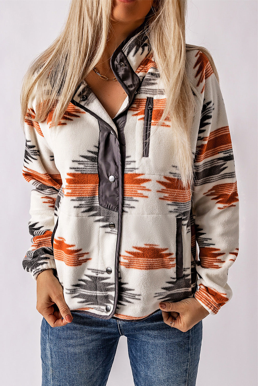 Charisse | Fleece damesjack met drukknopen - Zachte, warme, stijlvolle bovenkleding