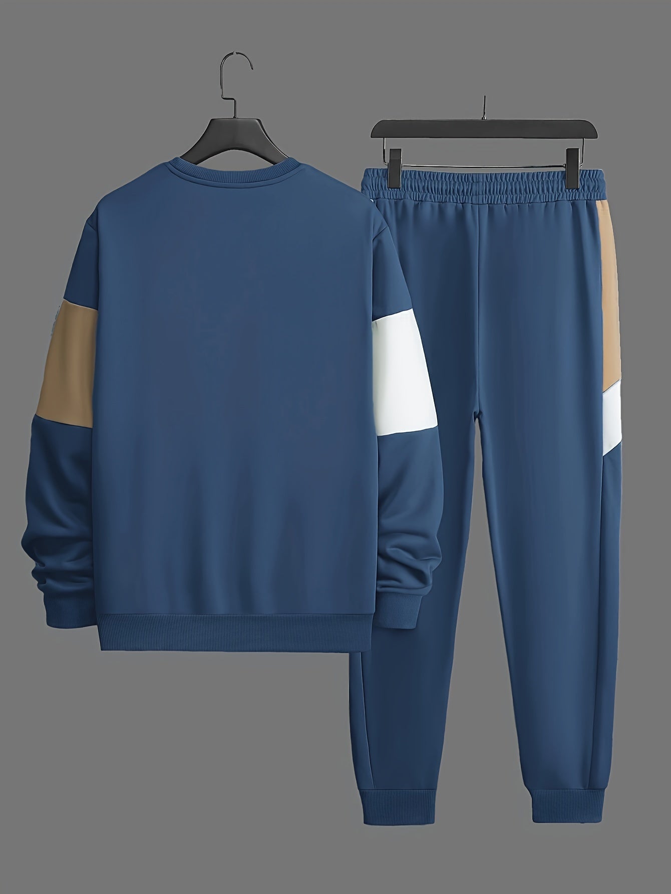 Valiant | Sweater & joggerset met kleurblok voor heren - Casual trainingspak met lange mouwen