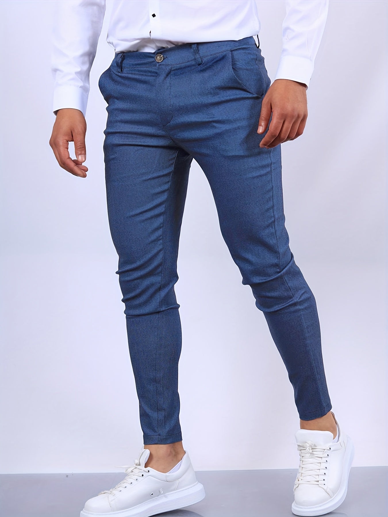 Orvalis | Pantalon de costume slim pour homme, longueur cheville – Pantalon élégant, formel et décontracté.