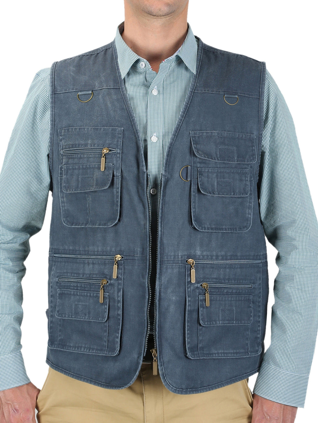 Ralston | Heren Stonewashed Outdoor Reisetop – Lichtgewicht Multi-Zak Technisch Vest