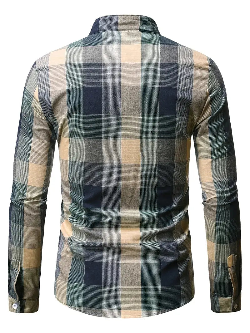 Sorenzo | Classic checked men's shirt with long sleeves and button-down collar