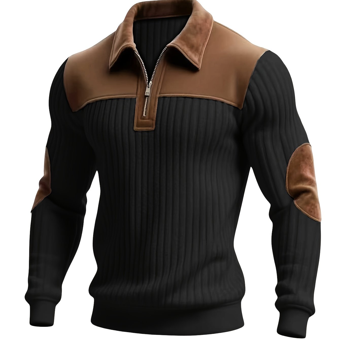 Laurent | Pull d'hiver chaud et épais pour homme – Pull en maille avec fermeture éclair intégrale et col montant