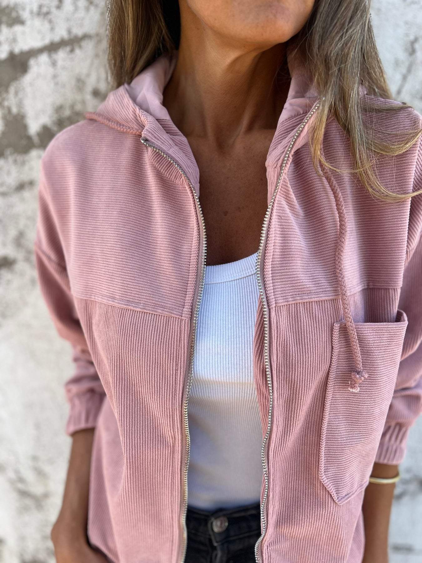 Avelithra | Corduroy jas met capuchon voor dames – Comfortabel, relaxte pasvorm, casual bovenkleding