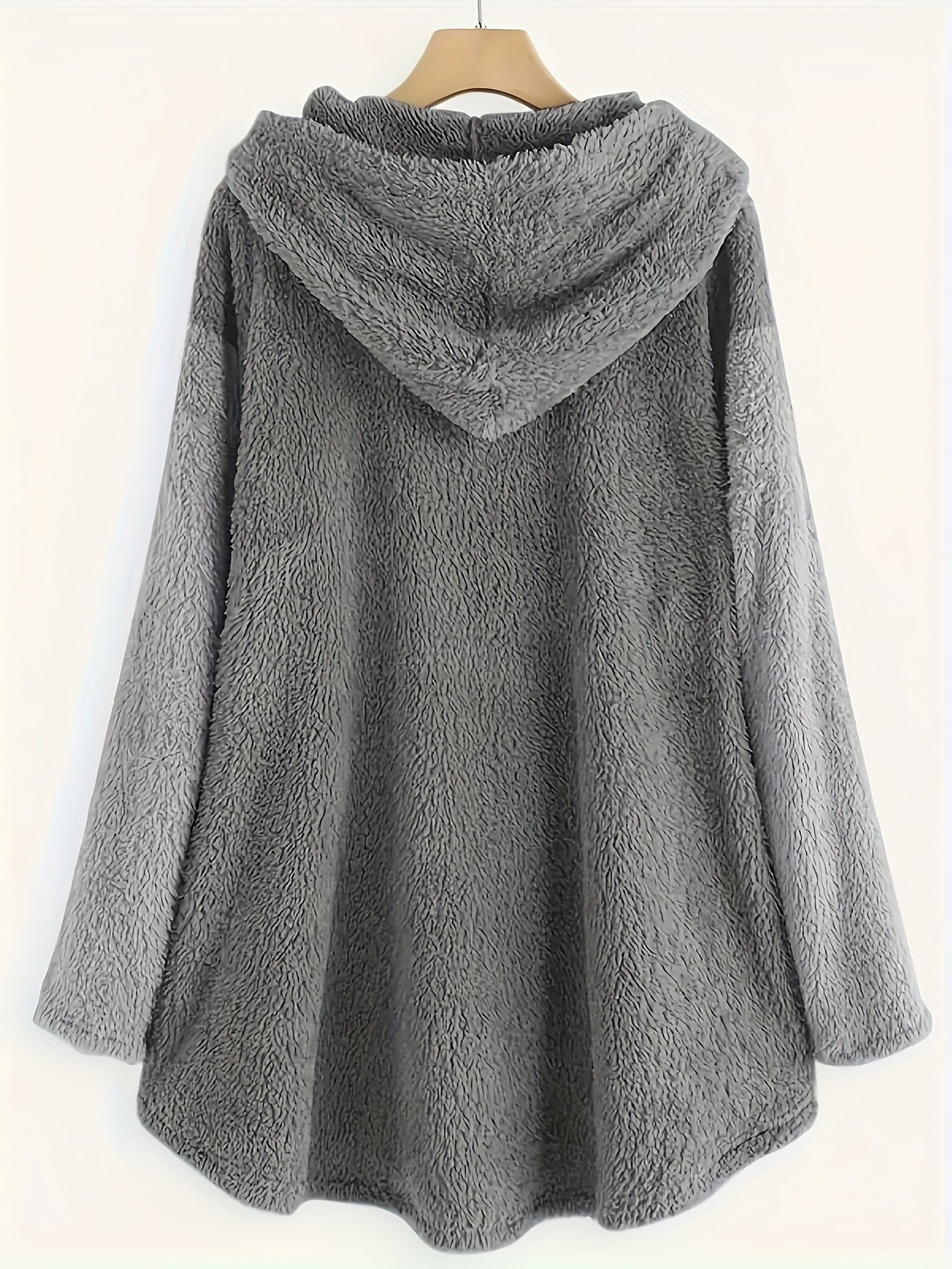 Neryn | Knusse grijze fleece hoodie & joggerset voor dames met briefprint - Casual tweedelige loungeset