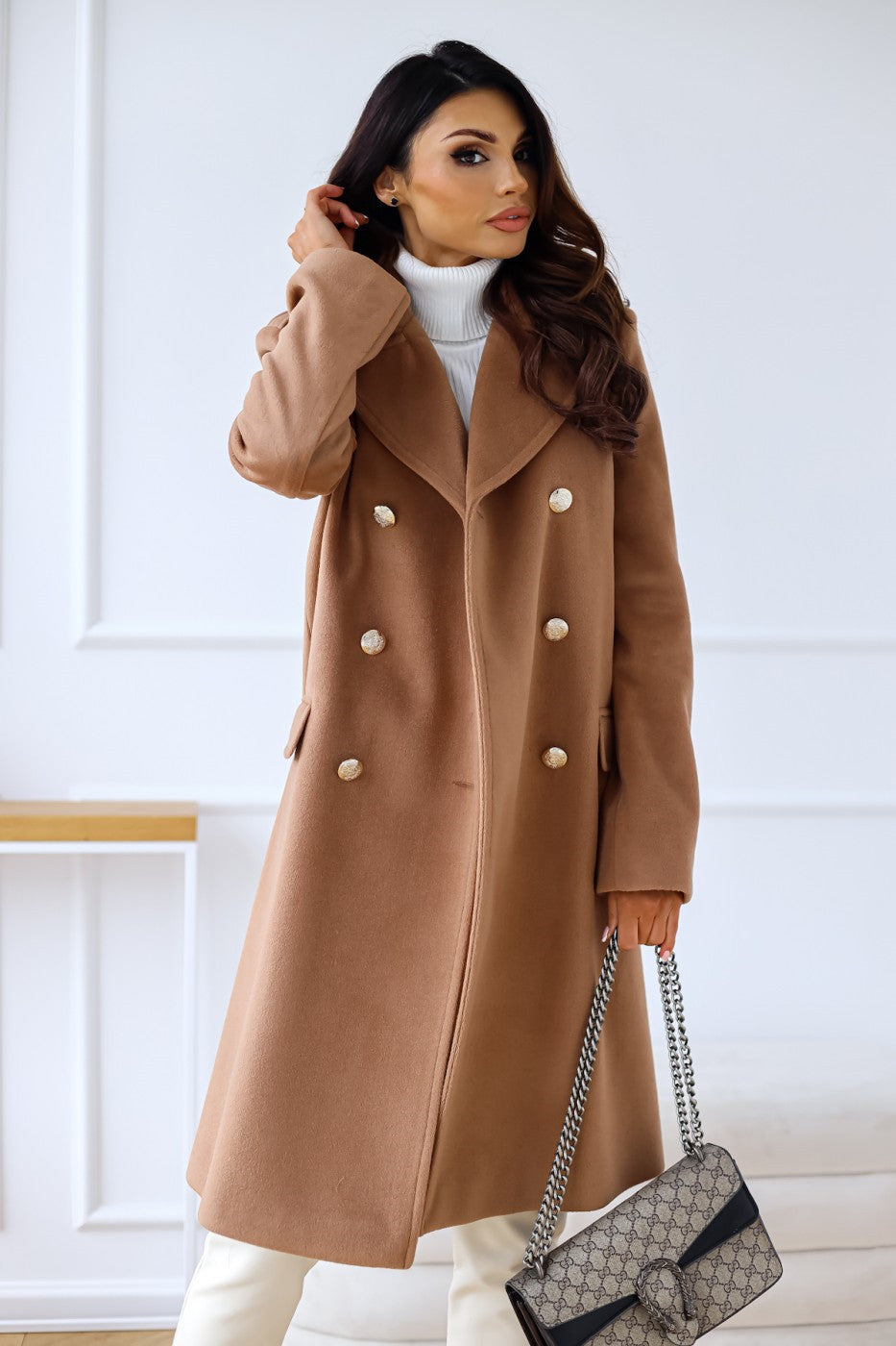Ivany | Double-Breasted Wool Coat for Women - Elegant Winter Coat with Classic Design and Warmth