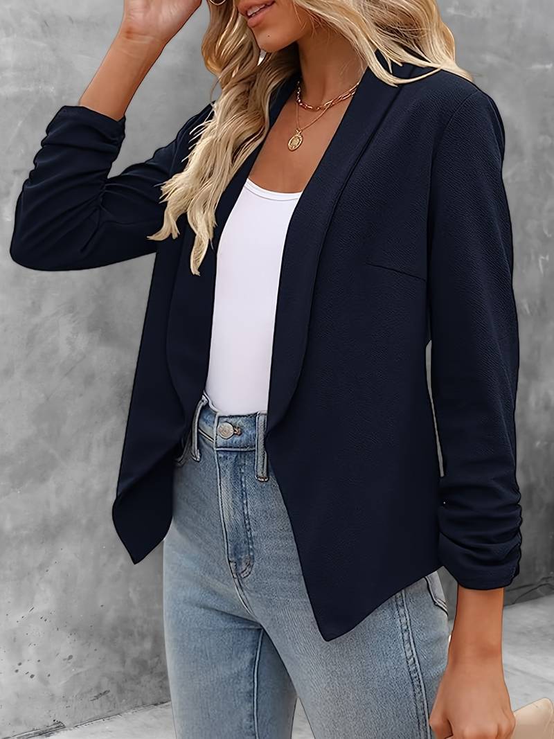Ewelina | Classic Open Front Blazer - Elegant Long Sleeve Jacket