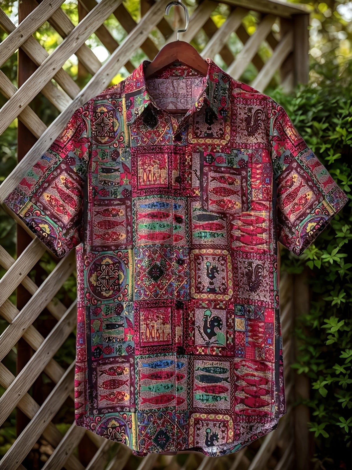 Cavan | Herenoverhemd met tribale print – Losvallend, etnisch, casual, korte mouwen, met knopen