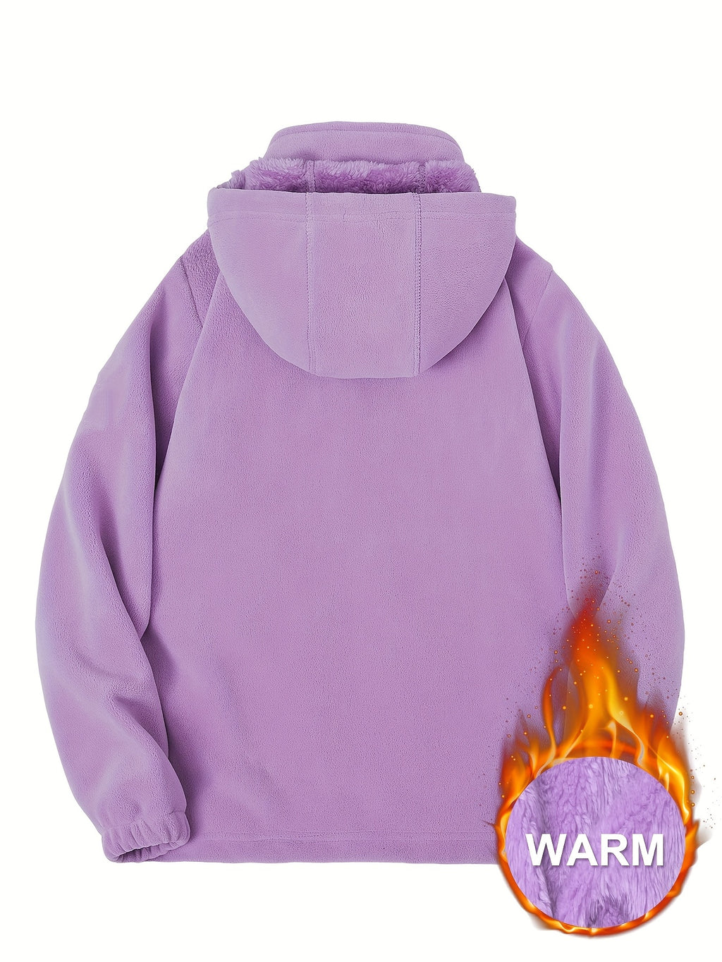 Aislyn | Fleece winterjas voor dames - Warme jas met capuchon, dikke voering, zakken met rits, normale pasvorm