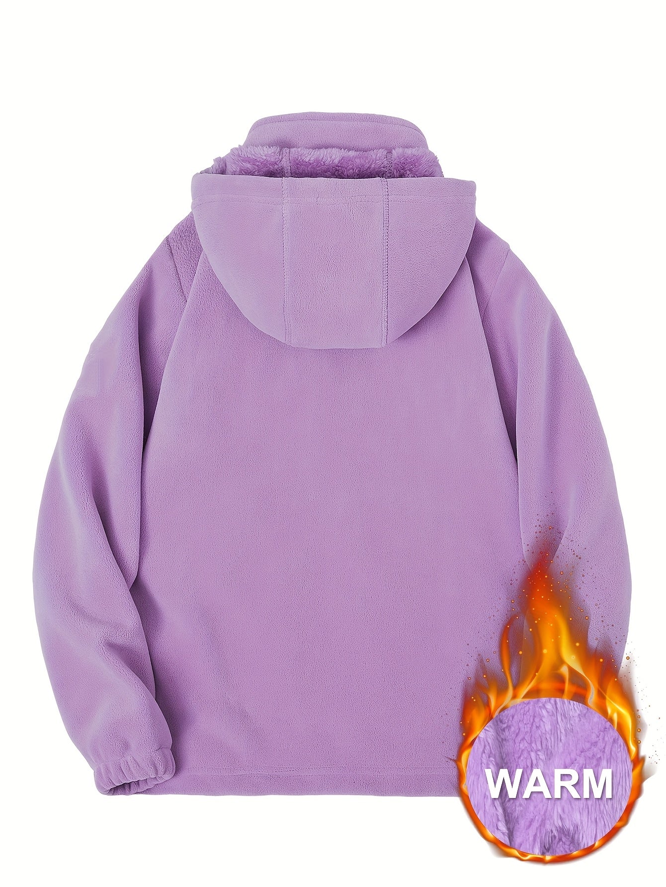 Aislyn | Fleece winterjas voor dames - Warme jas met capuchon, dikke voering, zakken met rits, normale pasvorm