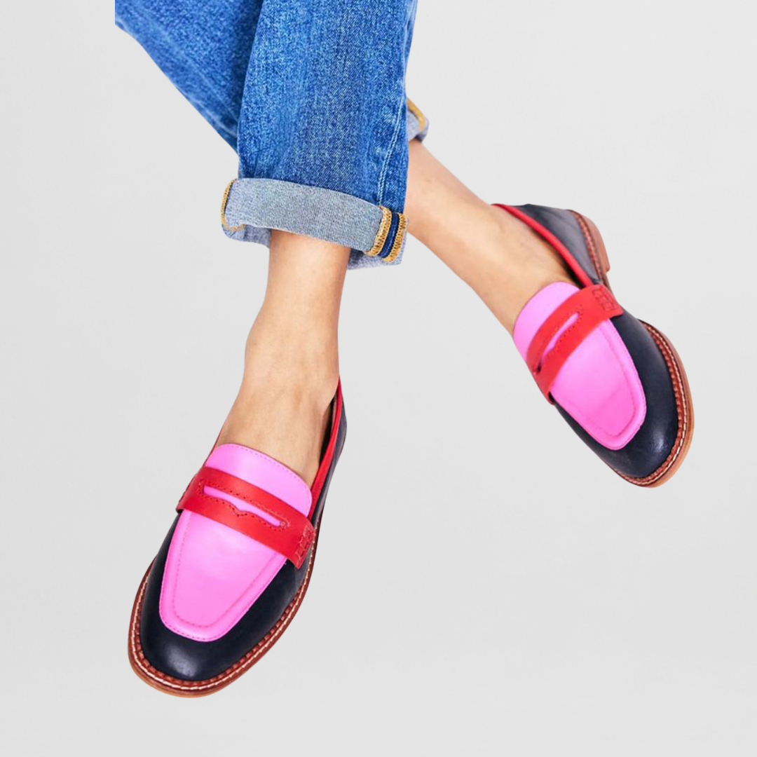 Loafique | Kleurrijke leren loafers voor dames, stijlvolle instapschoenen, casual platte schoenen