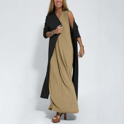 Ensemble femme : robe et long cardigan