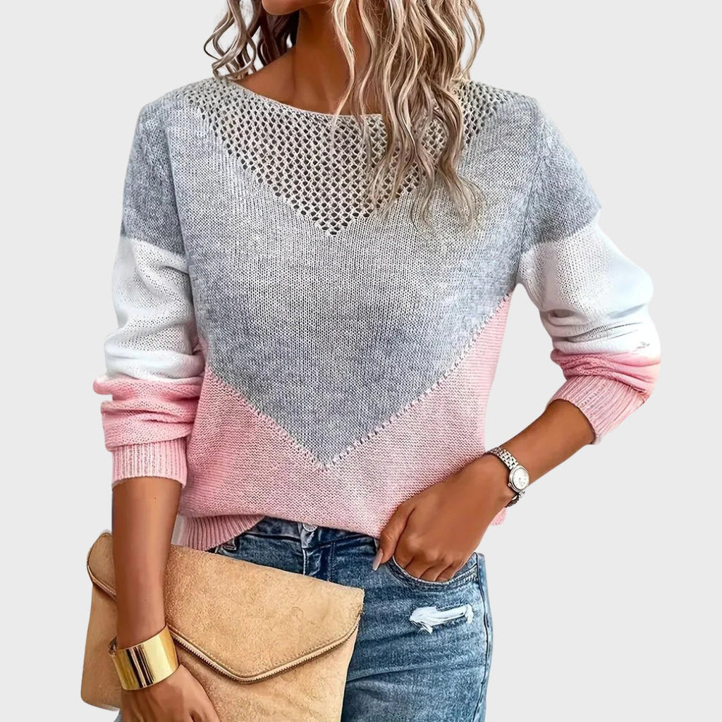 Faylinn | Roze kasjmier trui – Comfortabele gebreide pullover voor dames