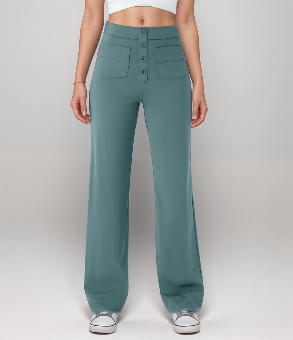 Varda | High Waisted Stretch Women's Trousers - Versatile Casual Pants