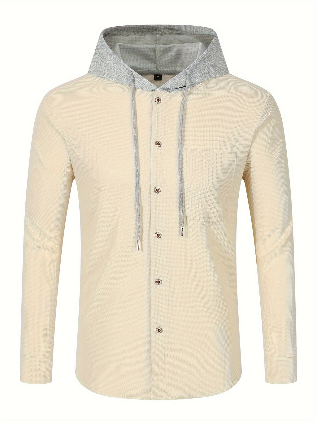 Zenith | Casual herenjas met capuchon - Zacht ademend polyester, knoopsluiting