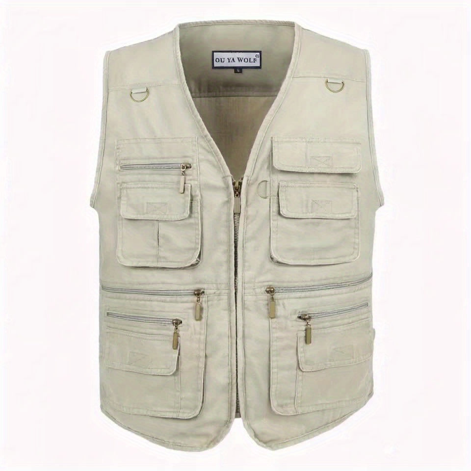 Ralston | Heren Stonewashed Outdoor Reisetop – Lichtgewicht Multi-Zak Technisch Vest