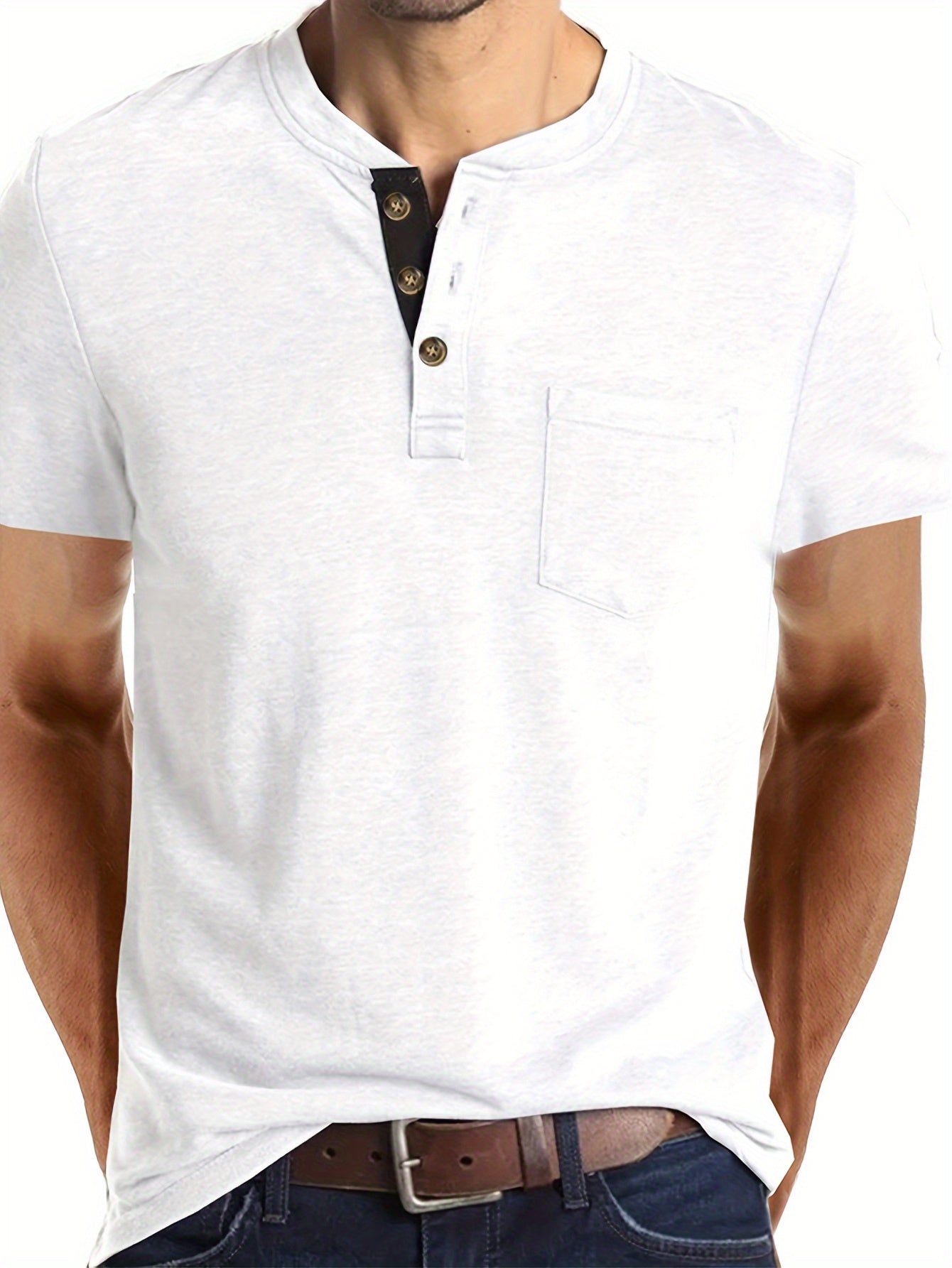 Ewald | Chemise Henley classique pour homme - Manches courtes, tendance et confortable au quotidien 