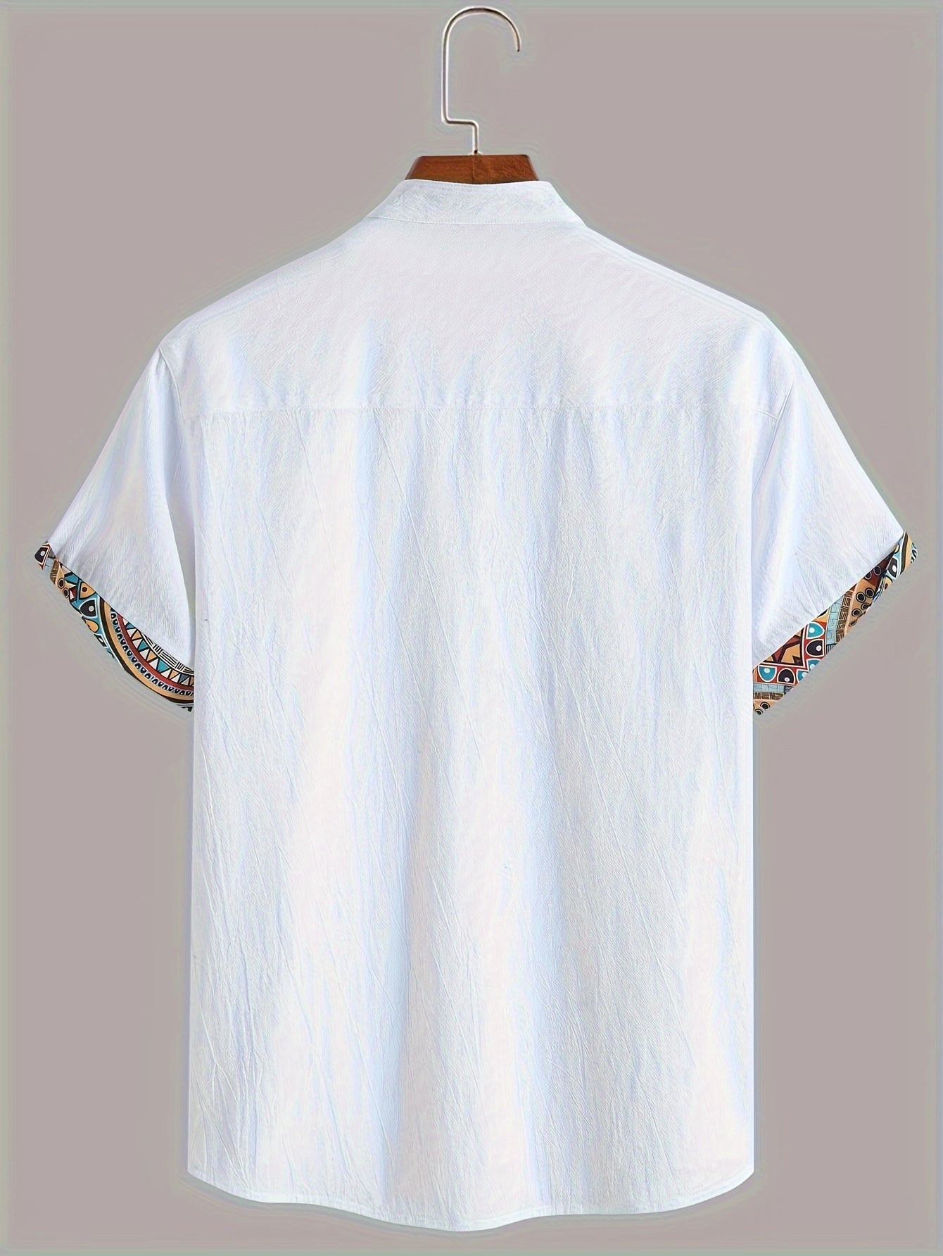 Denison | Men's Geometric Print Short Sleeve Shirt - Casual Shirt for Vacation and Everyday Wear