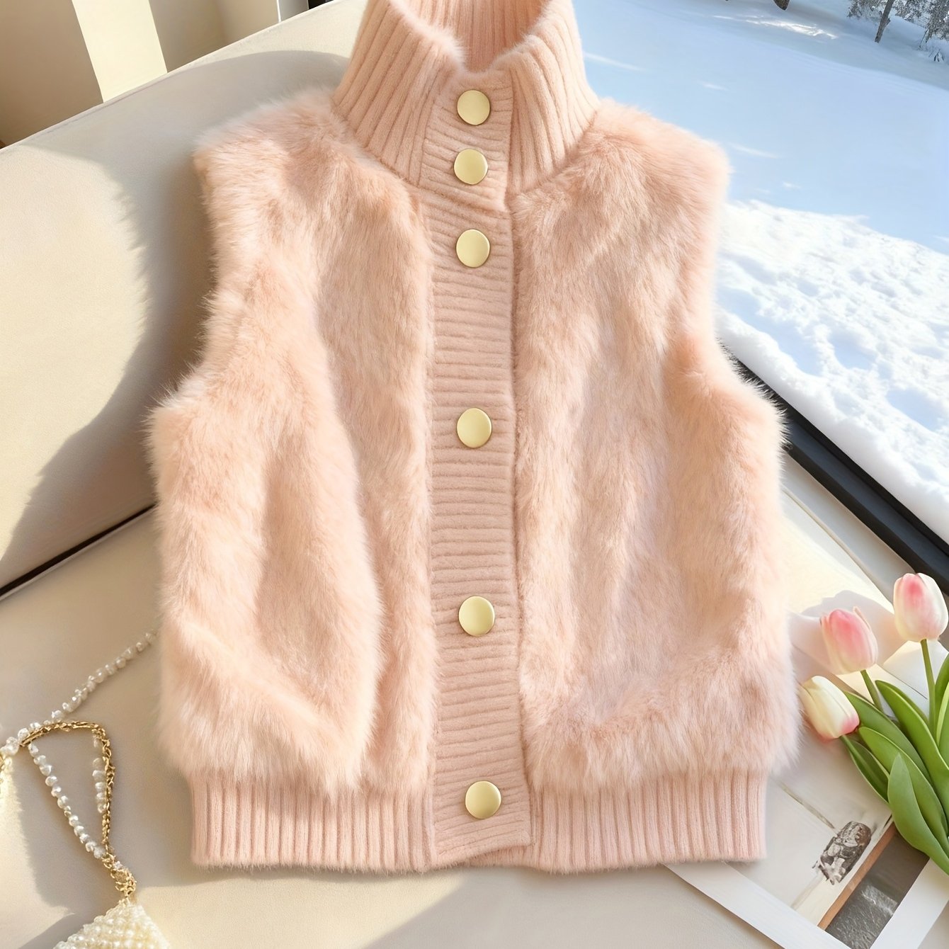 Hailynn | Elegante damesvest met opstaande kraag – Modieuze laagjeslook