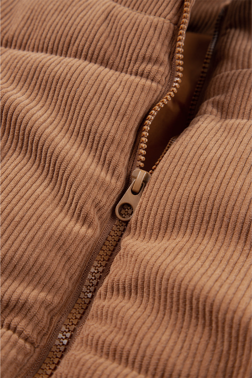 Dagny | Corduroy Puffer Vest met Ritssluiting Staande Kraag Casual Jack voor Dames