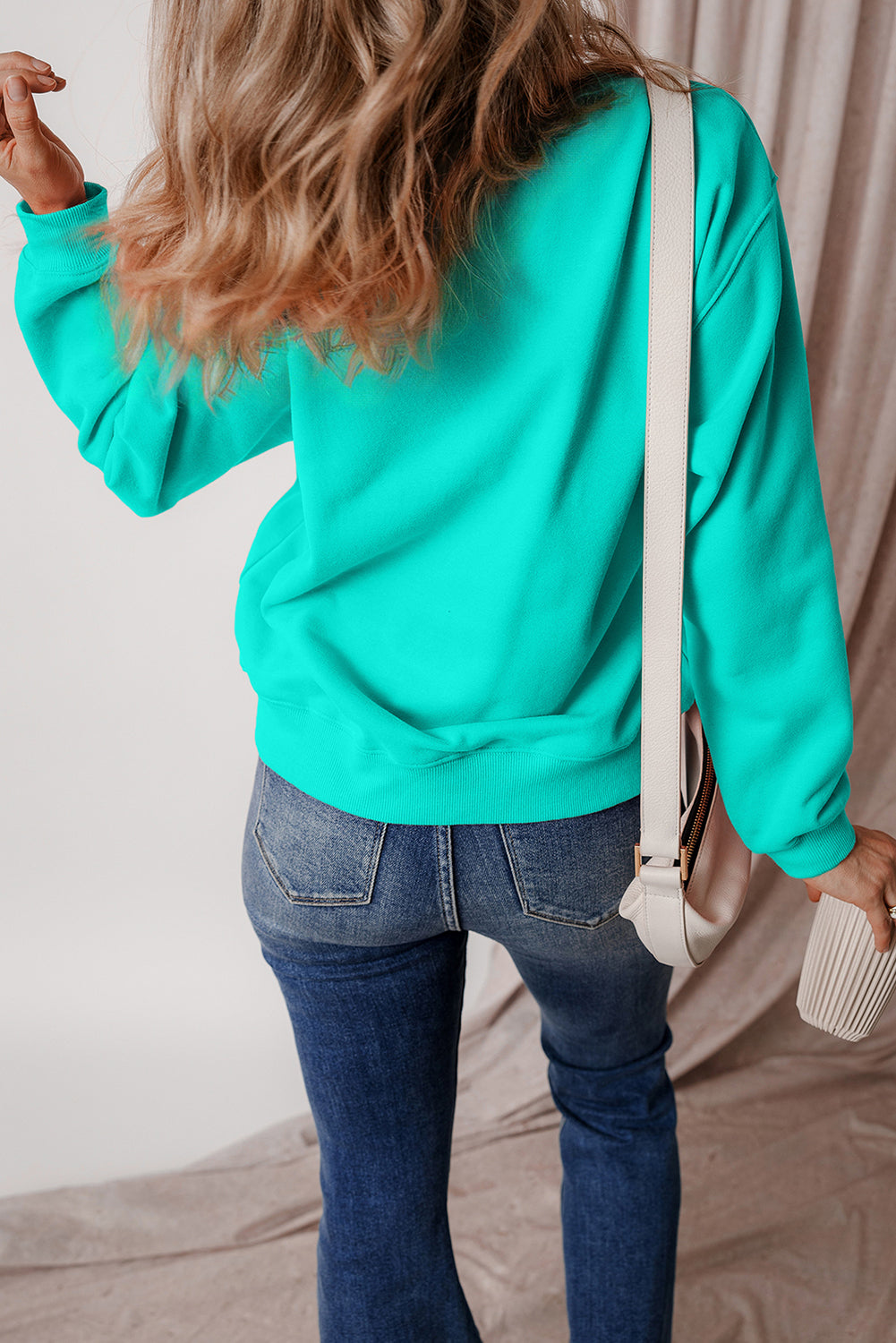Jozina | Klassieke en eenvoudige effen fleece trui