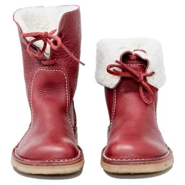 Velvora | Leren dameslaarzen met fleecevoering – Warme, waterdichte en stijlvolle winterschoenen