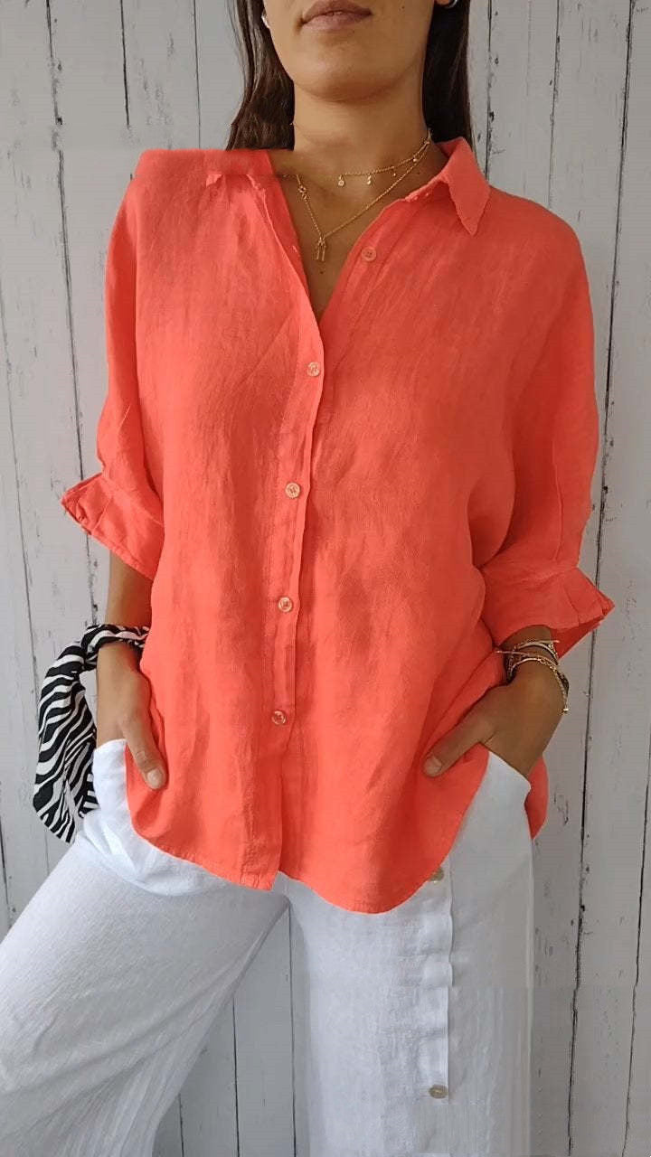 Halldora | Blouse with Tie-Back - Elegant Long-Sleeved Top