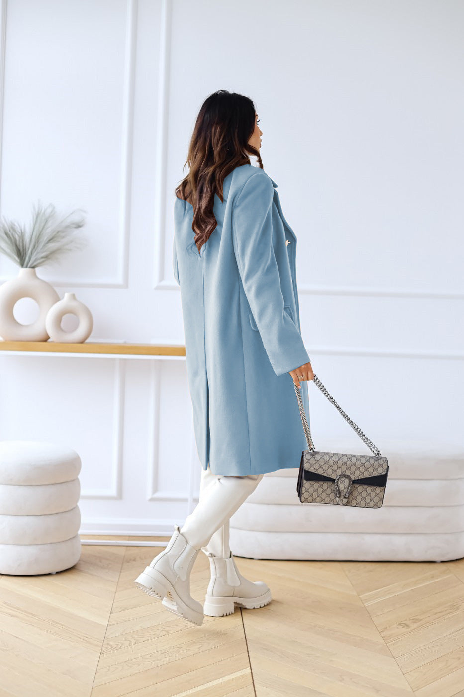 Ivany | Wollen damesjas met dubbele rij knopen - Elegante winterjas met klassiek ontwerp en warmte