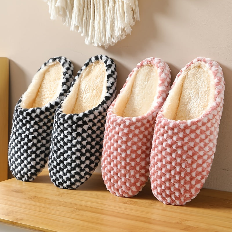 SnugSole | Damespantoffels met pluche voering - warm, comfortabel, platte huisschoenen met gesloten tenen