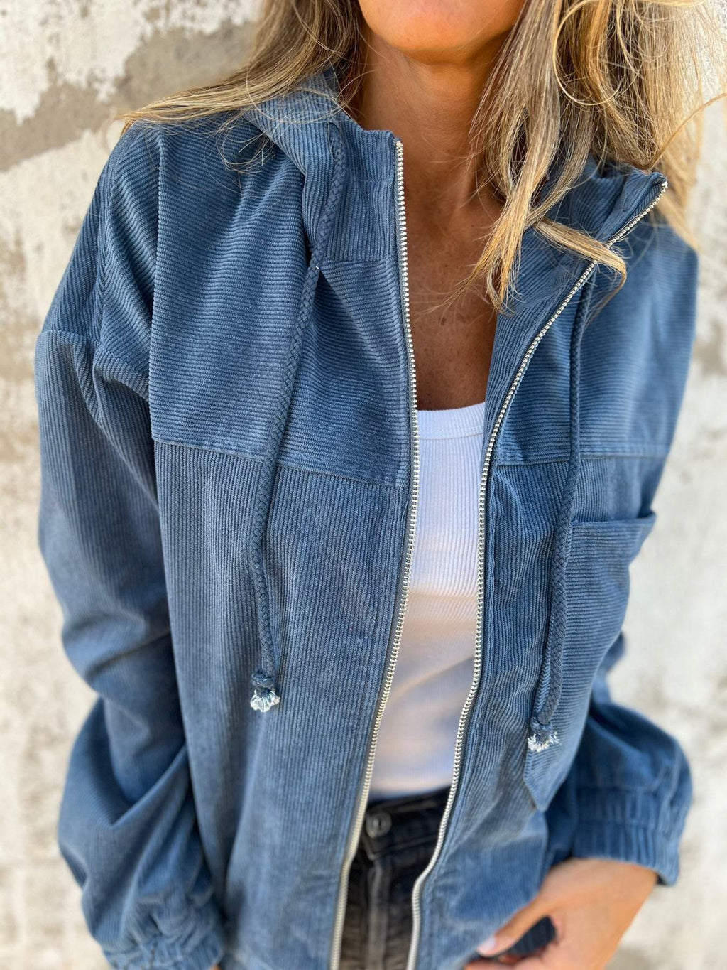 Avelithra | Veste à capuche en velours côtelé pour femme – Confortable, coupe décontractée, vêtement d'extérieur casual
