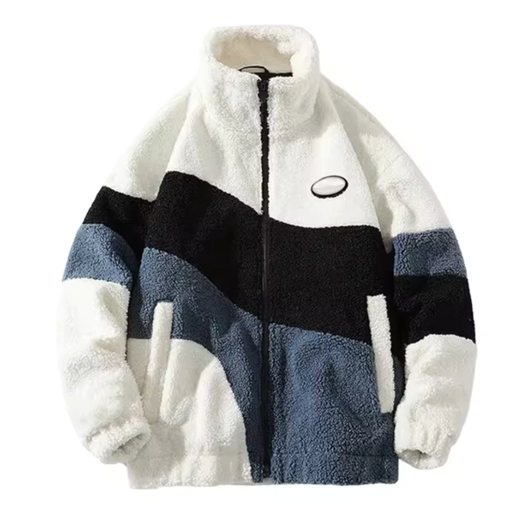 Hadeon | Heren Teddy Pluche winterjack - Staande kraag, knus en stijlvol