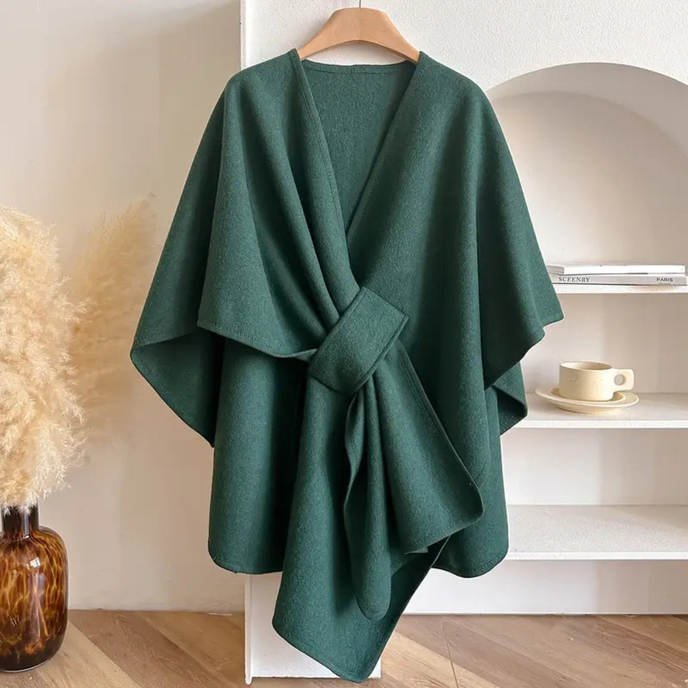 Cariselle | Manteau à col châle pour femme – Manteau d'hiver coupe-vent au drapé élégant, léger et stylé