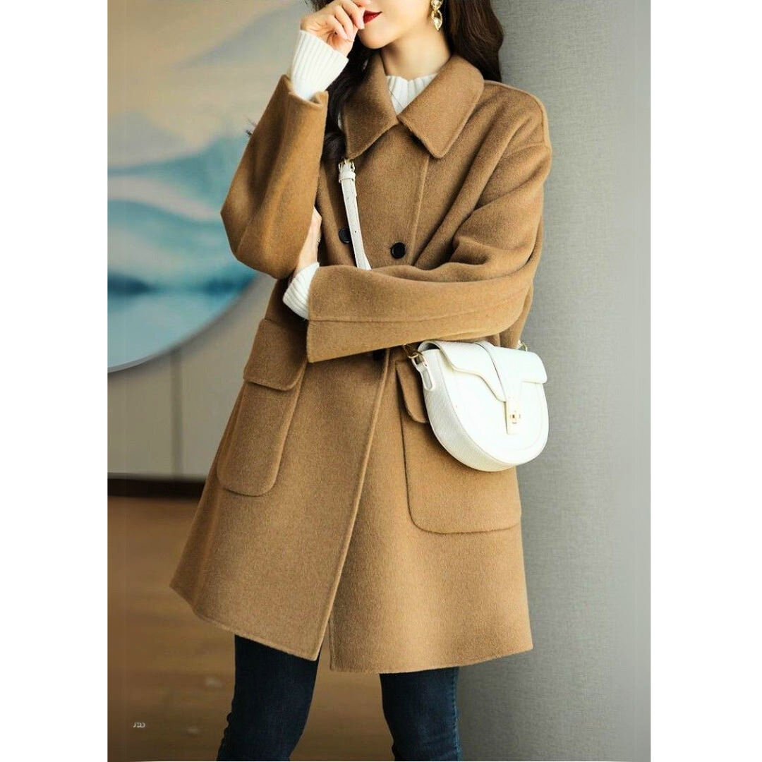 Elarae | Elegante lange jas – moderne winterjas, stijlvolle bovenkleding, warm en verfijnd