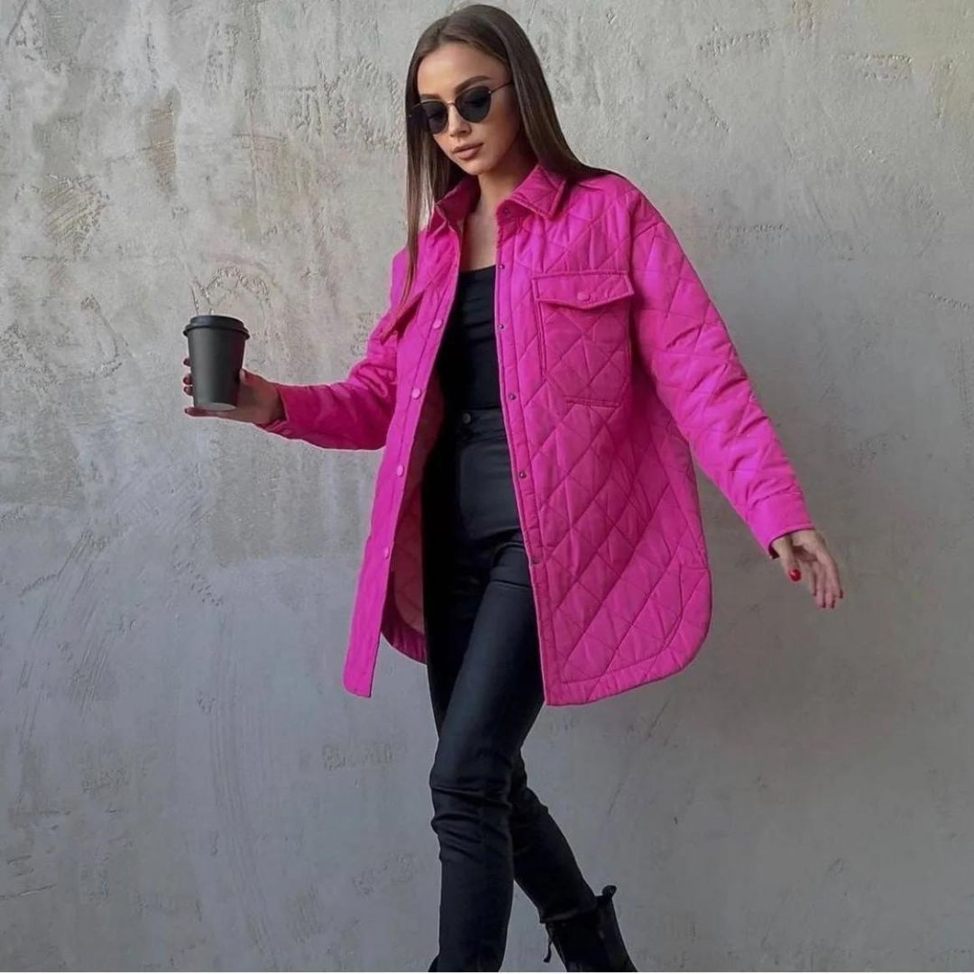Lilibeth | Klassieke gewatteerde oversized jas voor dames - knoopsluiting, warme winterkleding