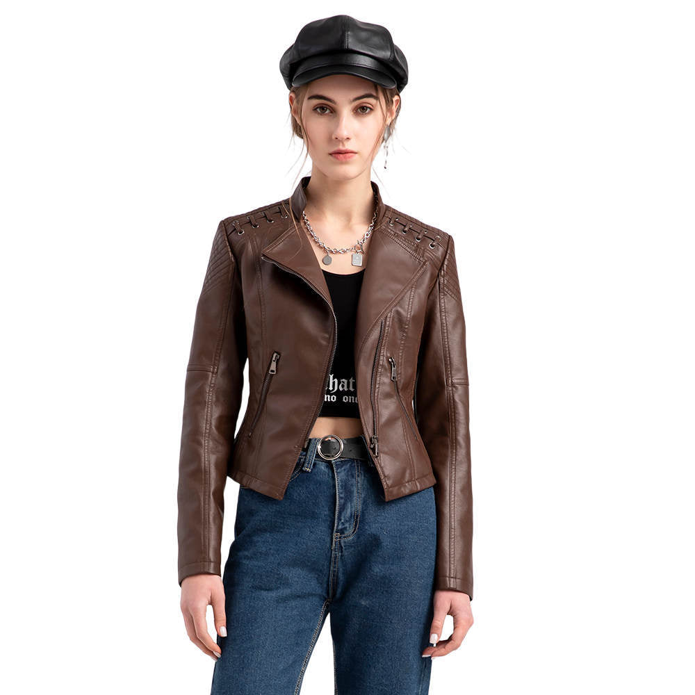 Marvina | Slim Fit leren jas – Chique motorjas van lamsleer, stijlvolle bovenkleding