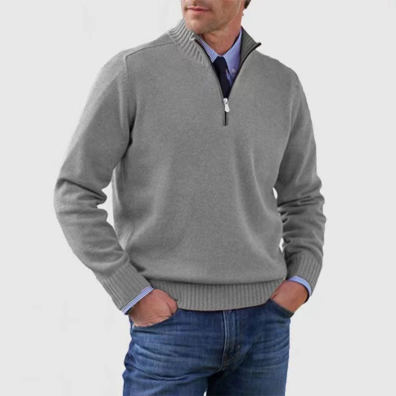Erico | Heren trui met halve rits – Casual gebreide pullover, lange mouwen, ademend, comfortabel