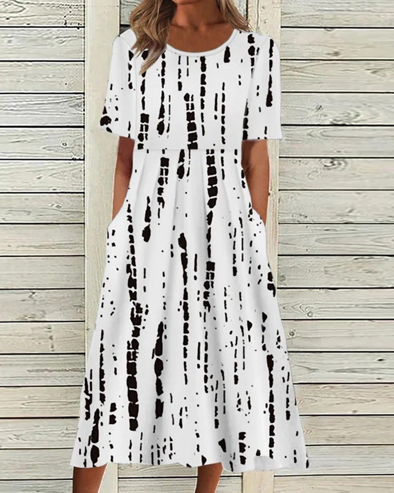 Printed short-sleeved dress - Lina