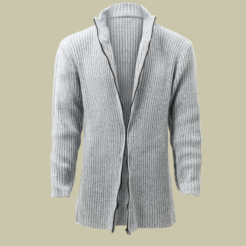 Xylar | Heren gebreid vest met opstaande kraag, lange mouwen, geribd, knoopsluiting, halflang