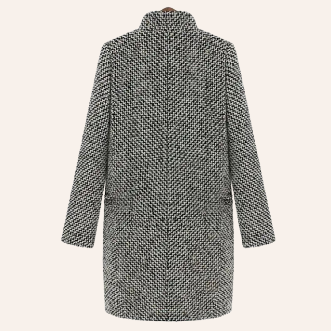 Olyvia | Elegante tweedjas voor dames – Comfortabele lange winterjas voor op kantoor en vrijetijdskleding