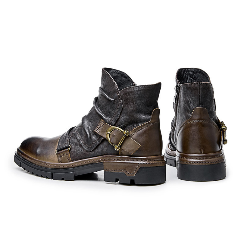 StoneHawk | Bottes de moto résistantes pour hommes, en cuir, robustes, pour l'extérieur et les loisirs