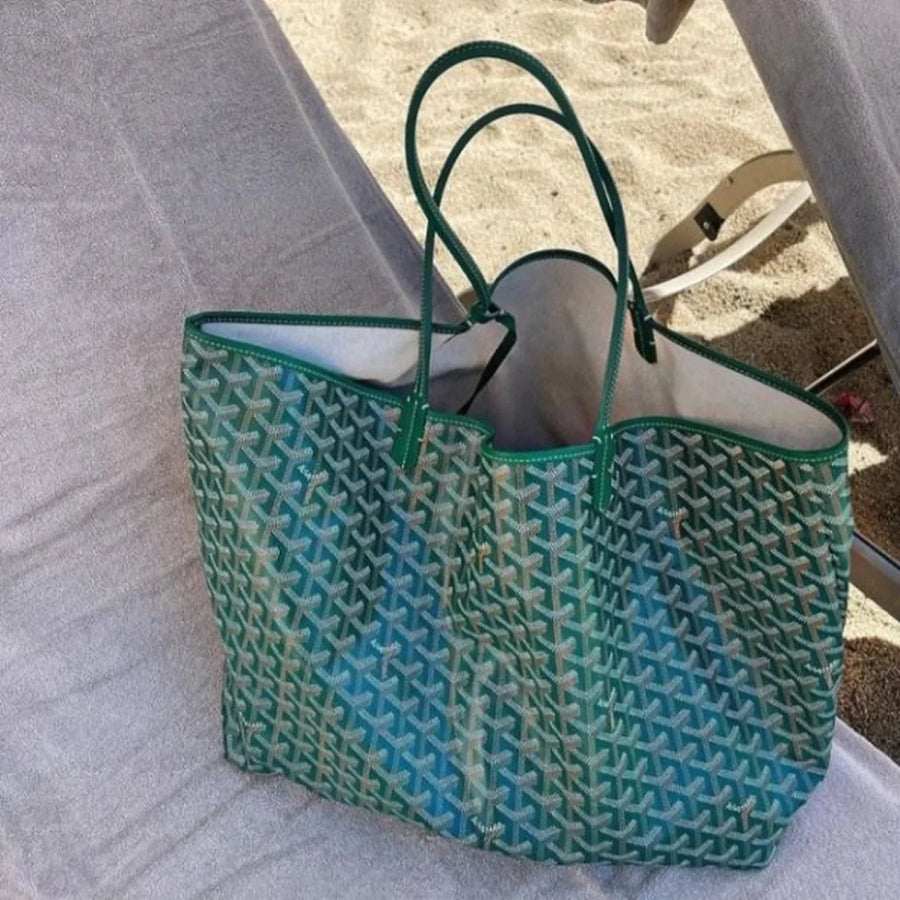 VeroTote | Elegante Leren Schoudertas, Stijlvolle Gedrukte Ontwerp draagtas