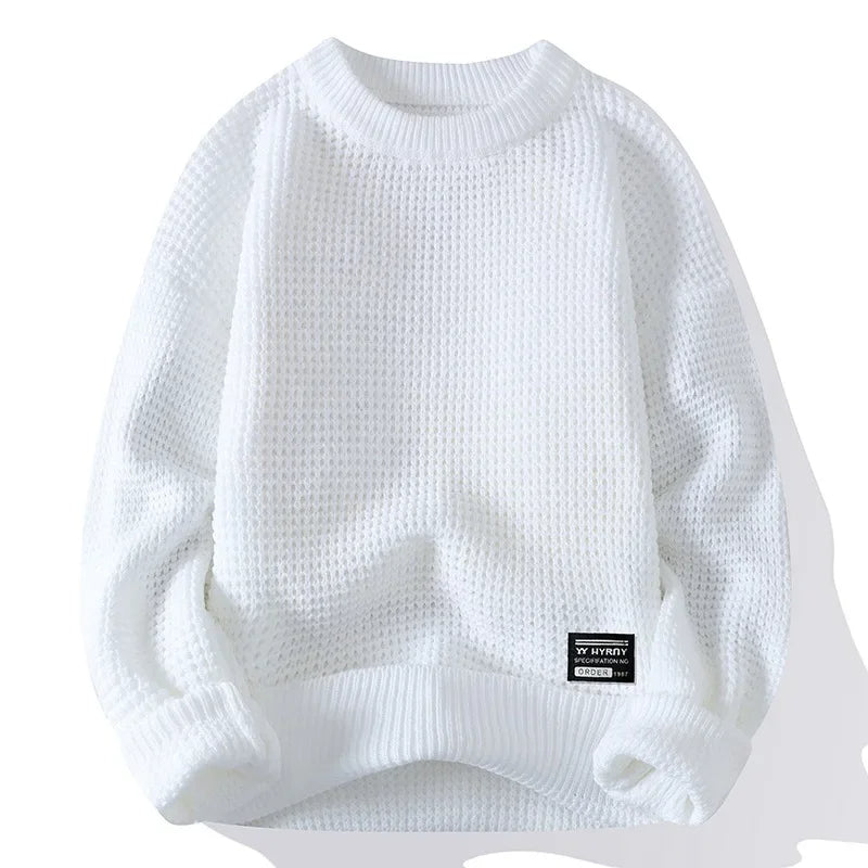 Yorick | Premium honingraat gebreide trui voor heren – zachte casual pullover, winter, ronde hals