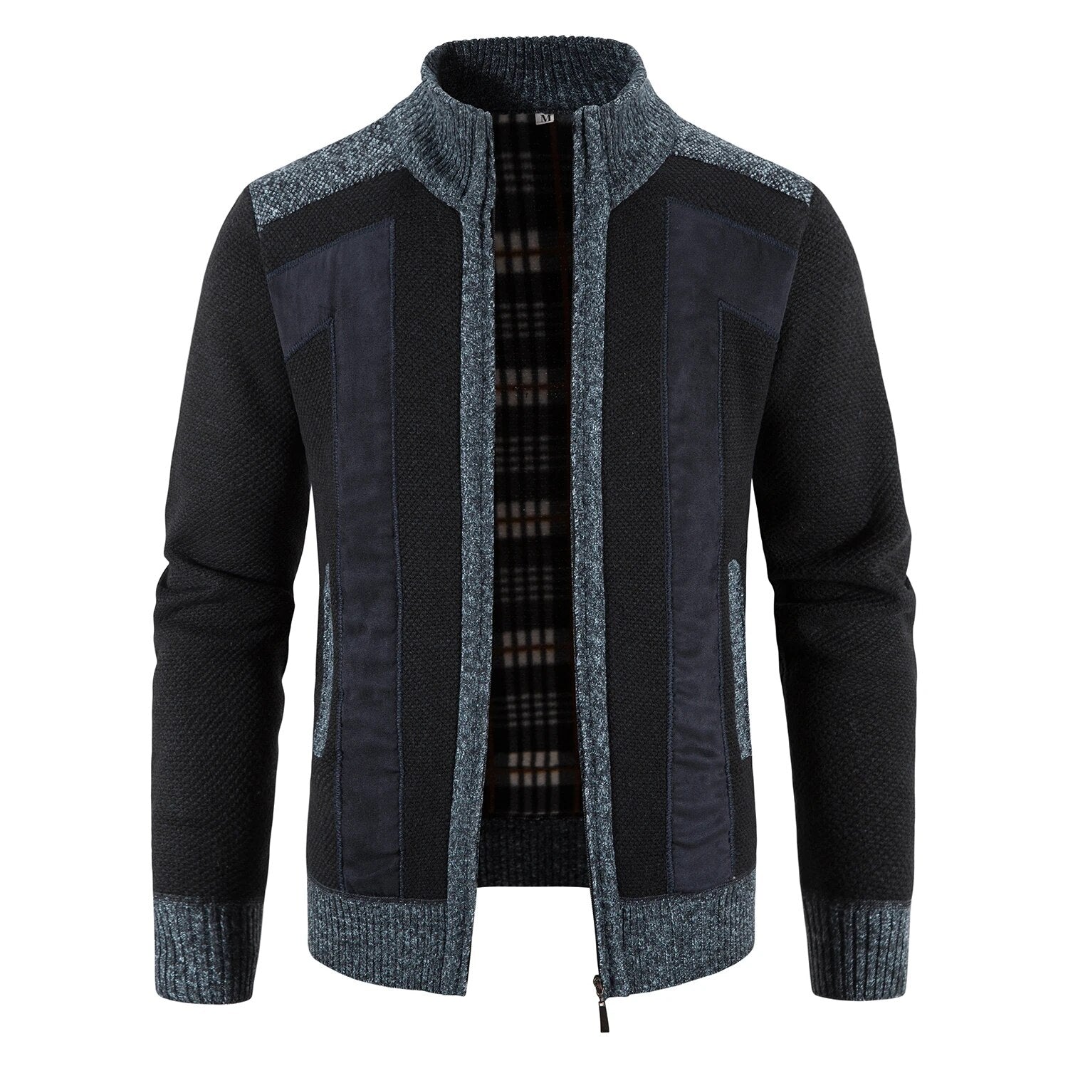 Xavier | Heren winter warme full-zip jas met kraag - Comfortabele gebreide casual bovenkleding voor koud weer